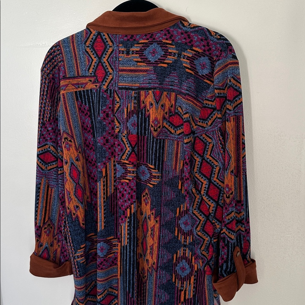 Slim Factor Aztec Button-Down Top - image 6